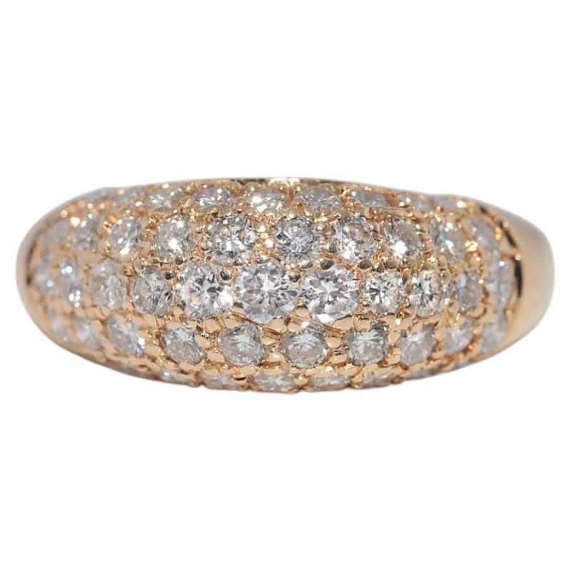 Anello vintage in oro 18 carati con diamanti naturali, risalente agli anni ’80 CIRCA