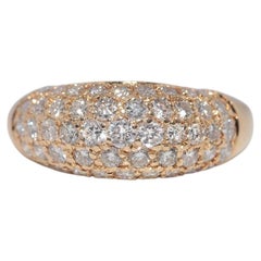 Vintage Circa 1980s 18k Gold Estate Natural Diamond Band Ring