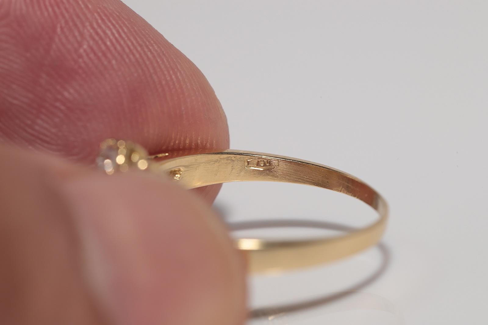 Anello Vintage CIRCA 1980 in oro 18k con diamanti naturali taglio Baguette e taglio Brilliante in vendita 4