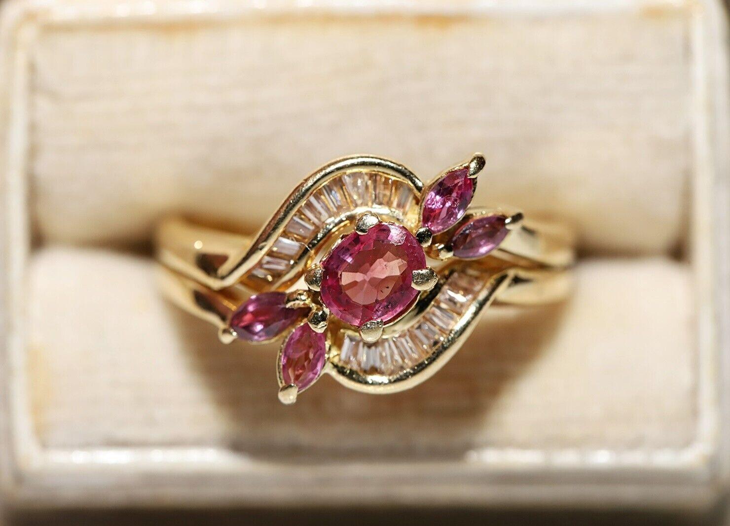 In very good condition.
Total weight is 5.9 grams.
Totally is diamond 0.45 carat.
The diamond is has J-K-L color and vvs clarity.
Totally is ruby 0.80 carat.
Ring size is US 7.5 
We can make any size.
Box is not included.
Please contact for any