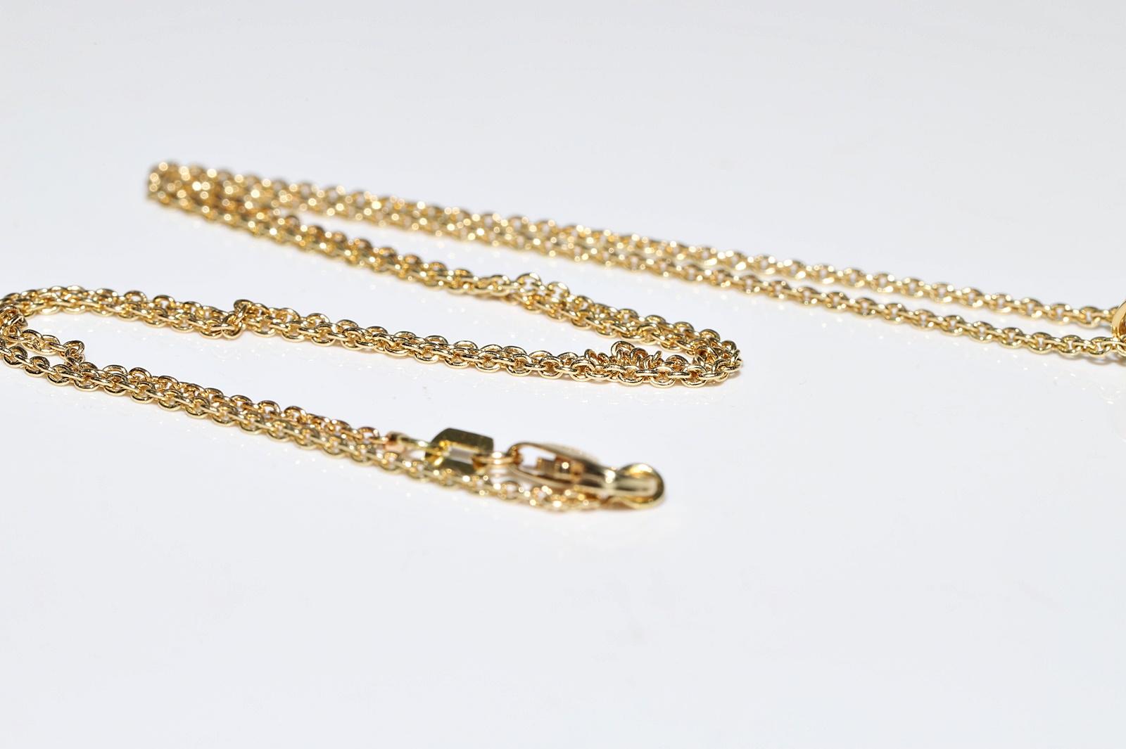 Halskette mit Anhänger, Vintage, ca. 1980er Jahre, 18 Karat Gold, Rubin im natürlichen Kaliberschliff und Perle im Angebot 10