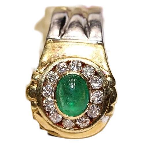 In very good condition.
Total weight is 8.7 grams.
Totally is diamond 0.35 carat.
The diamond is has F-G color and vs-vvs clarity.
Totally is emerald  0.70 carat.
Box is not included.
Please contact for any questions.