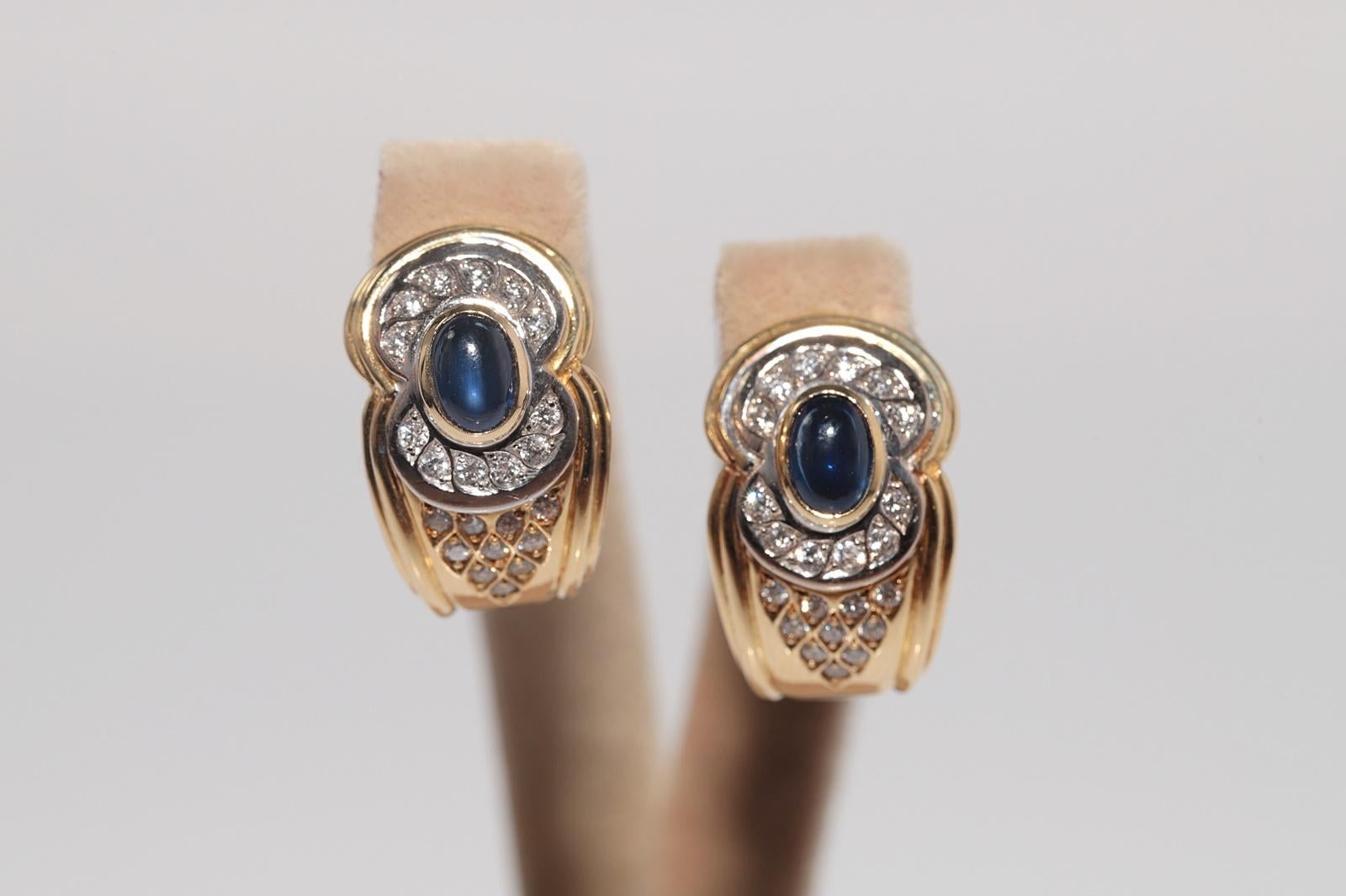 In very good condition.
Total weight is 13.4 grams.
Totally is diamond 0.90 ct.
The diamond is has F-G color and vvs1-vs1 clarity.
Totally is sapphire 1.50 ct.
The box is not included.
Please contact for any questions.