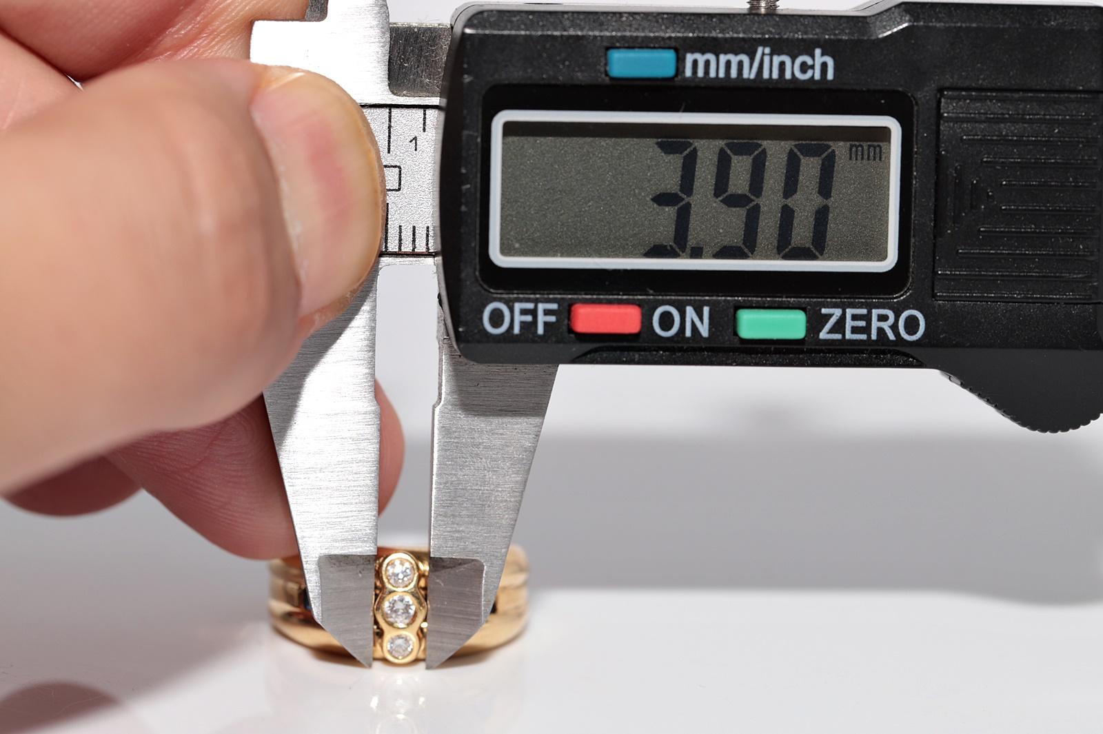 Bandring, Vintage, ca. 1980er Jahre, 18 Karat Gold, natürlicher Diamant und Saphir im Kaliberschliff im Angebot 10