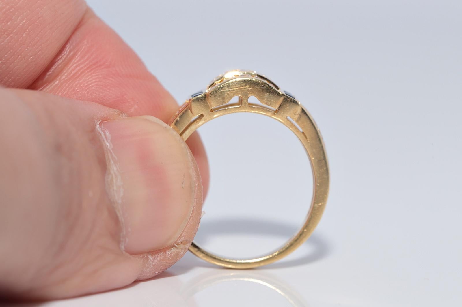 Vintage Circa 1980s 18k Gold Natural Diamond And Caliber Cut Sapphire ...