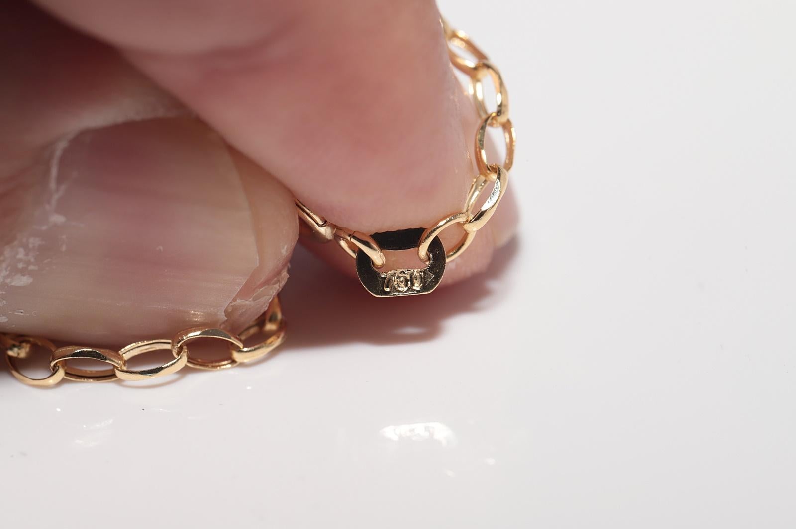 Vintage Circa 1980s 18k Gold Natural Diamond And Drop Ruby Pendant Necklace For Sale 10