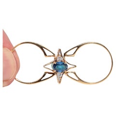 Vintage CIRCA 1980s 18k Gold Natürlicher Diamant und Smaragd Saphir Zwei Gesicht Ring