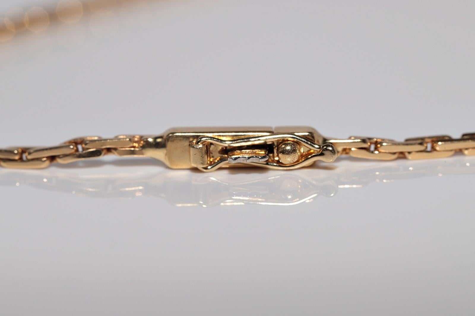 Collana in oro 18k con diamanti naturali e zaffiri ovali, vintage, circa anni '80 in vendita 8