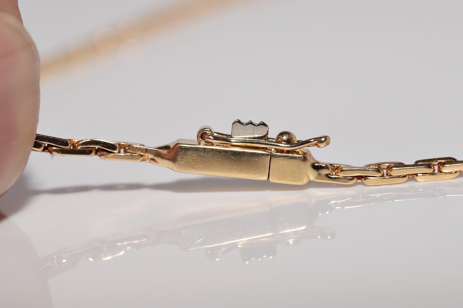 Collana in oro 18k con diamanti naturali e zaffiri ovali, vintage, circa anni '80 in vendita 9