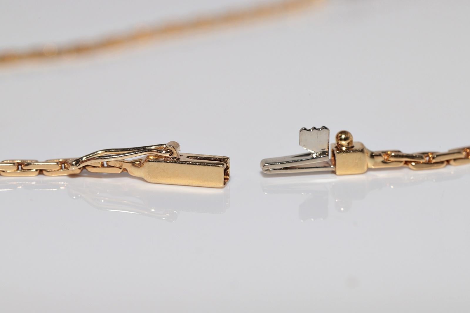 Collana in oro 18k con diamanti naturali e zaffiri ovali, vintage, circa anni '80 in vendita 10