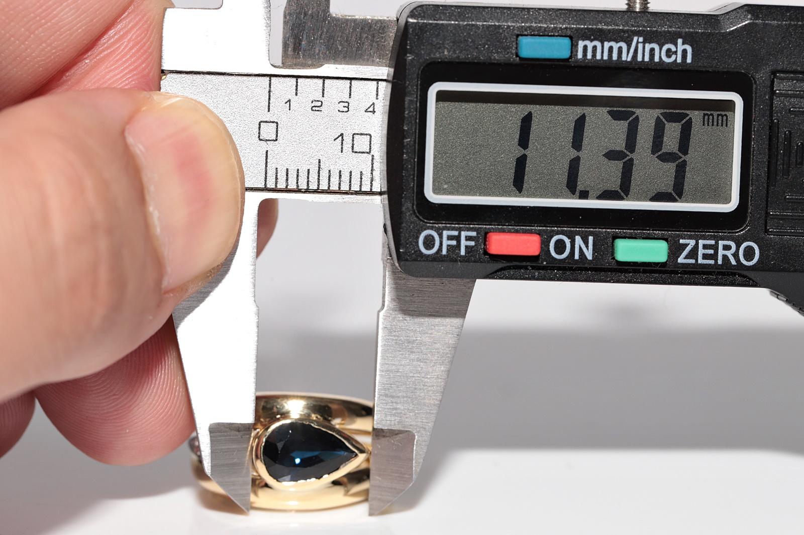 Vintage Circa 1980er Jahre 18k Gold natürlicher Diamant und Birne  Schnitt  Saphir-Schlangenring im Angebot 5