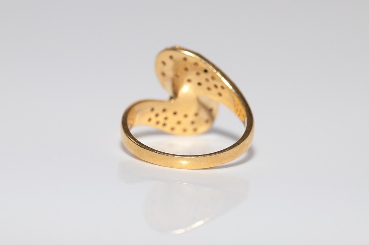 Vintage CIRCA 1980er Jahre 18k Gold natürlichen Diamanten und Perle verziert Ring im Angebot 7