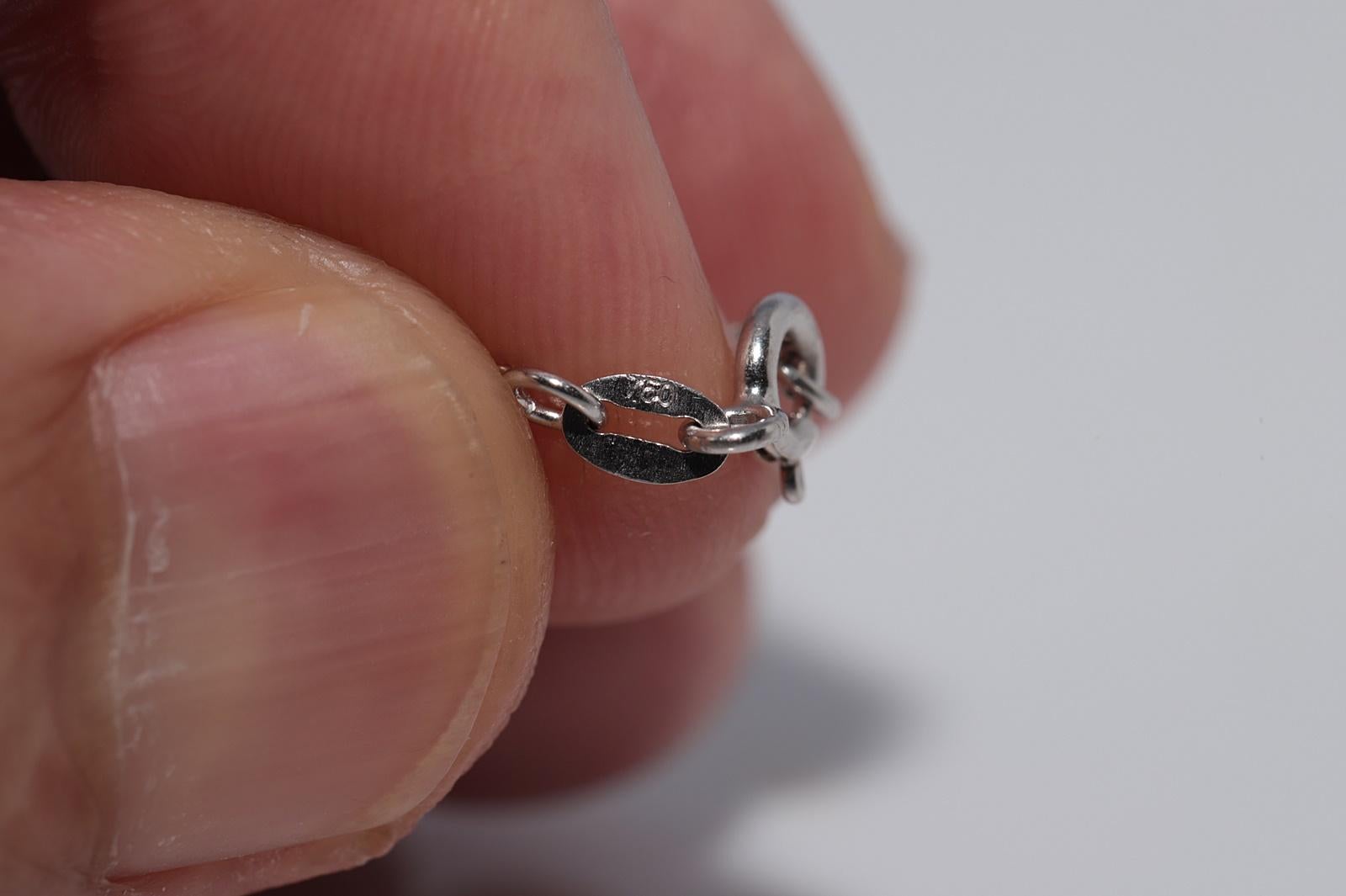 Collana con ciondolo di diamanti naturali e perle in oro 18 carati CIRCA 1980 in vendita 8