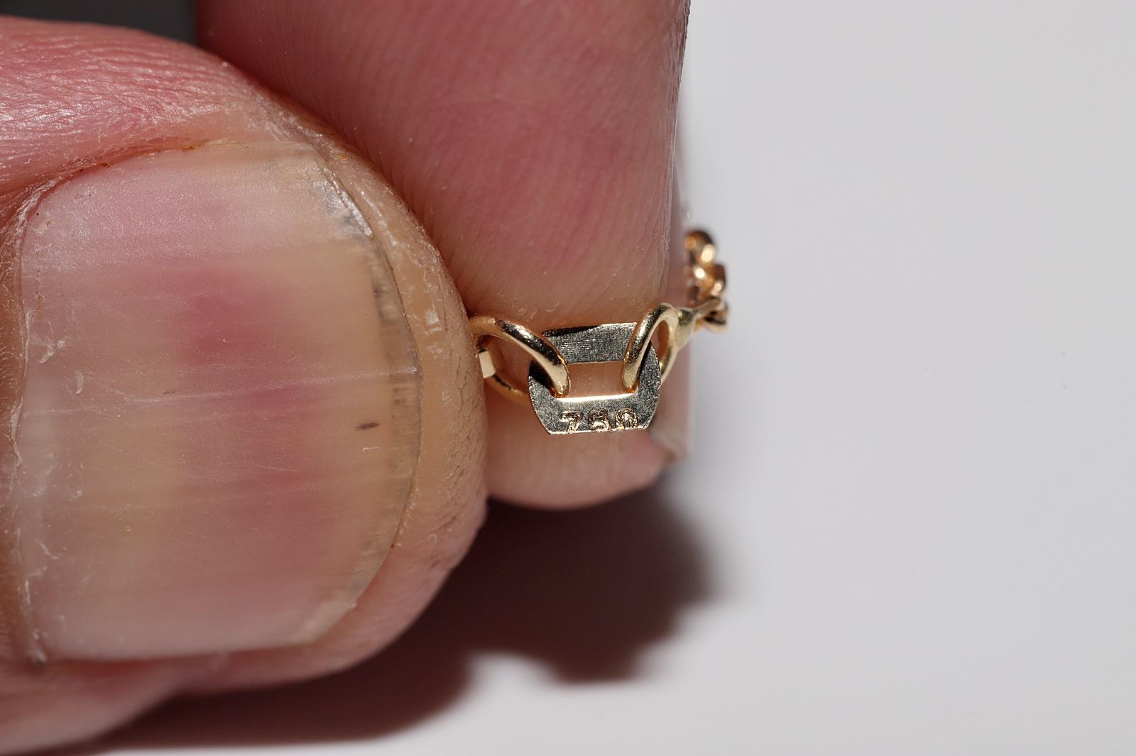 Collana con ciondolo di diamanti naturali e perle in oro 18 carati CIRCA 1980 in vendita 11