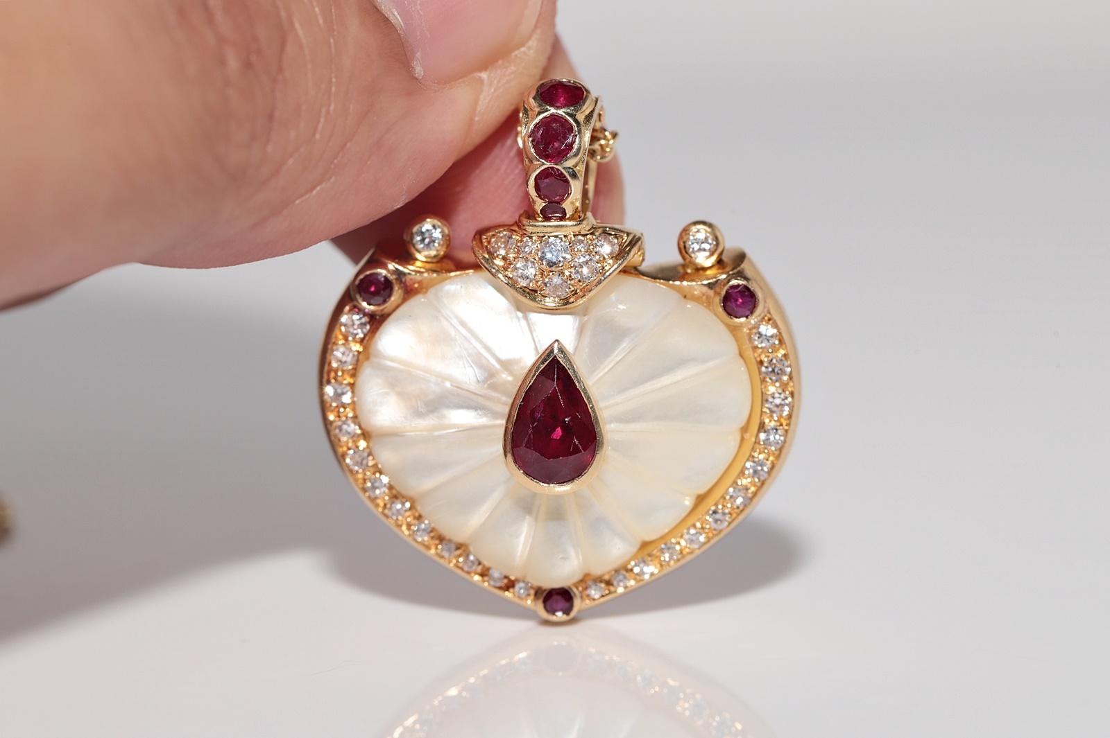 Collana con diamanti naturali, rubini e perle in oro 18k CIRCA 1980 in vendita 6