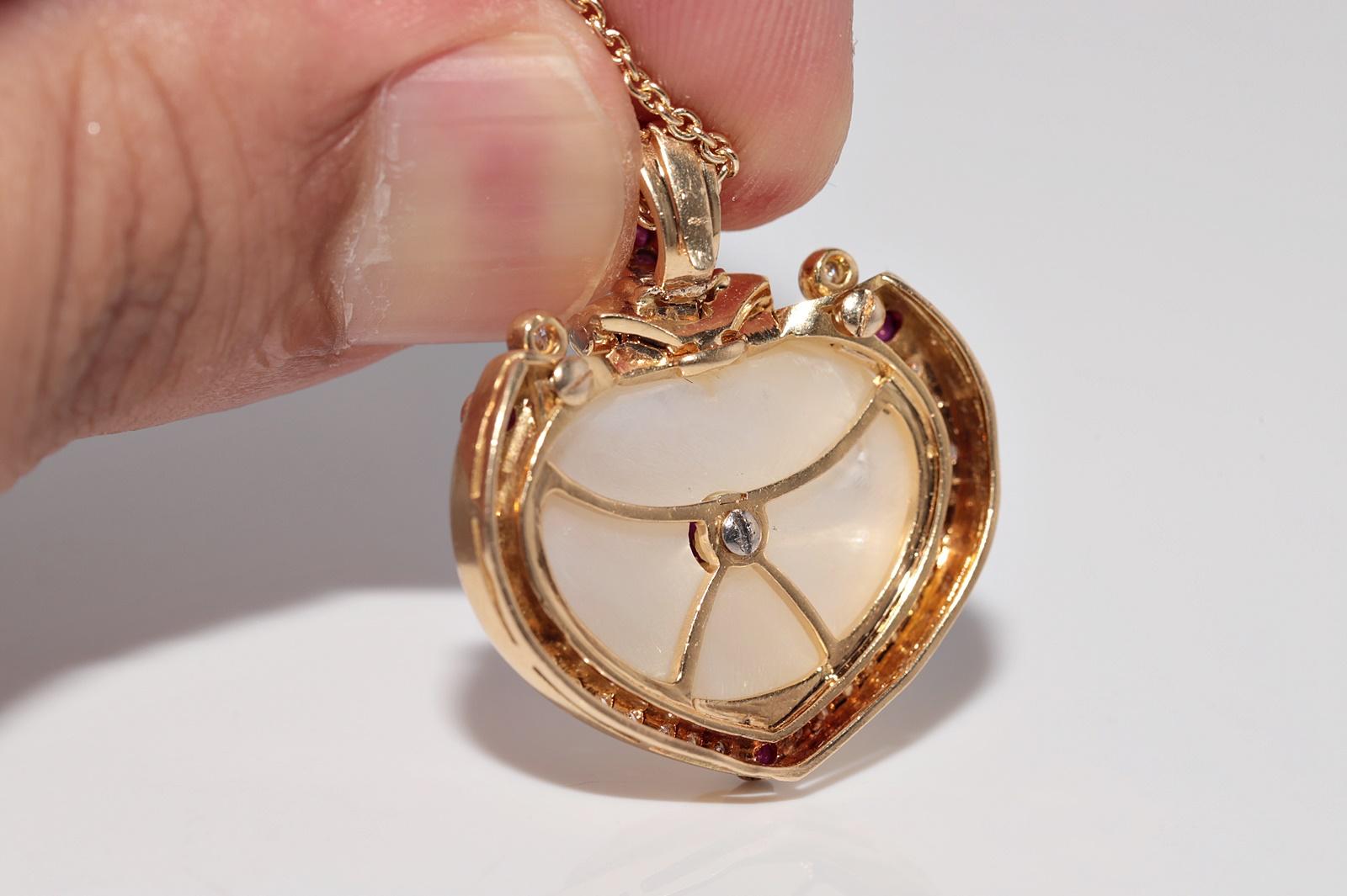 Collana con diamanti naturali, rubini e perle in oro 18k CIRCA 1980 in vendita 10