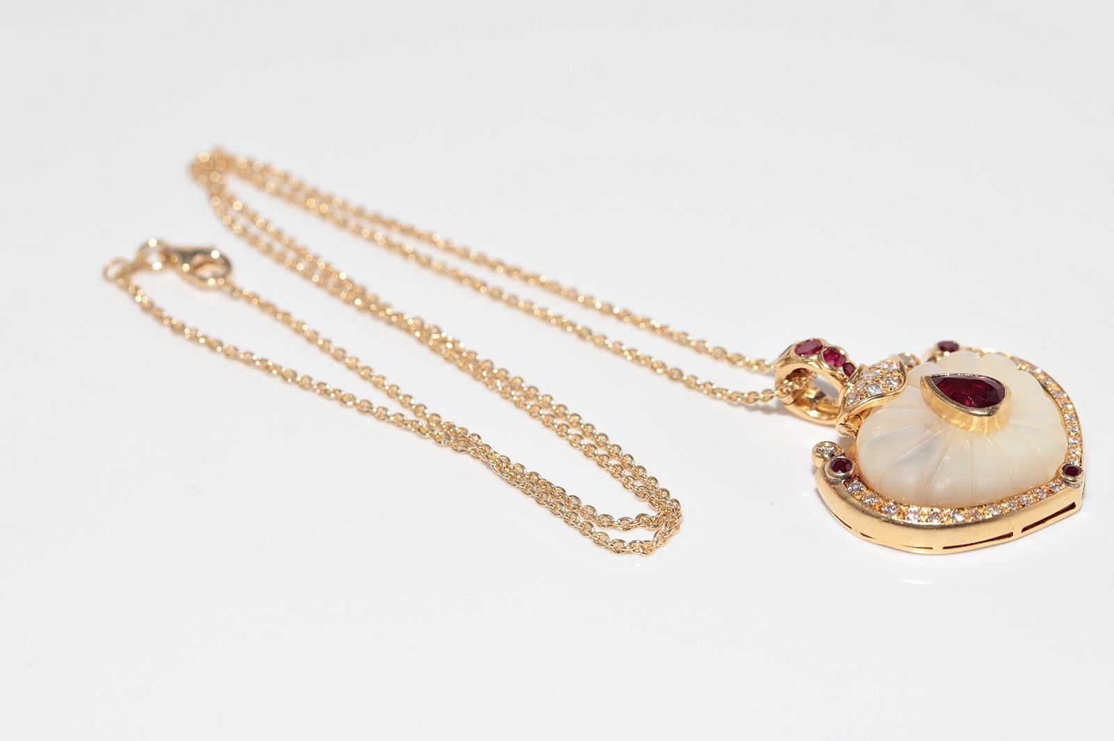 Collana con diamanti naturali, rubini e perle in oro 18k CIRCA 1980 in vendita 12