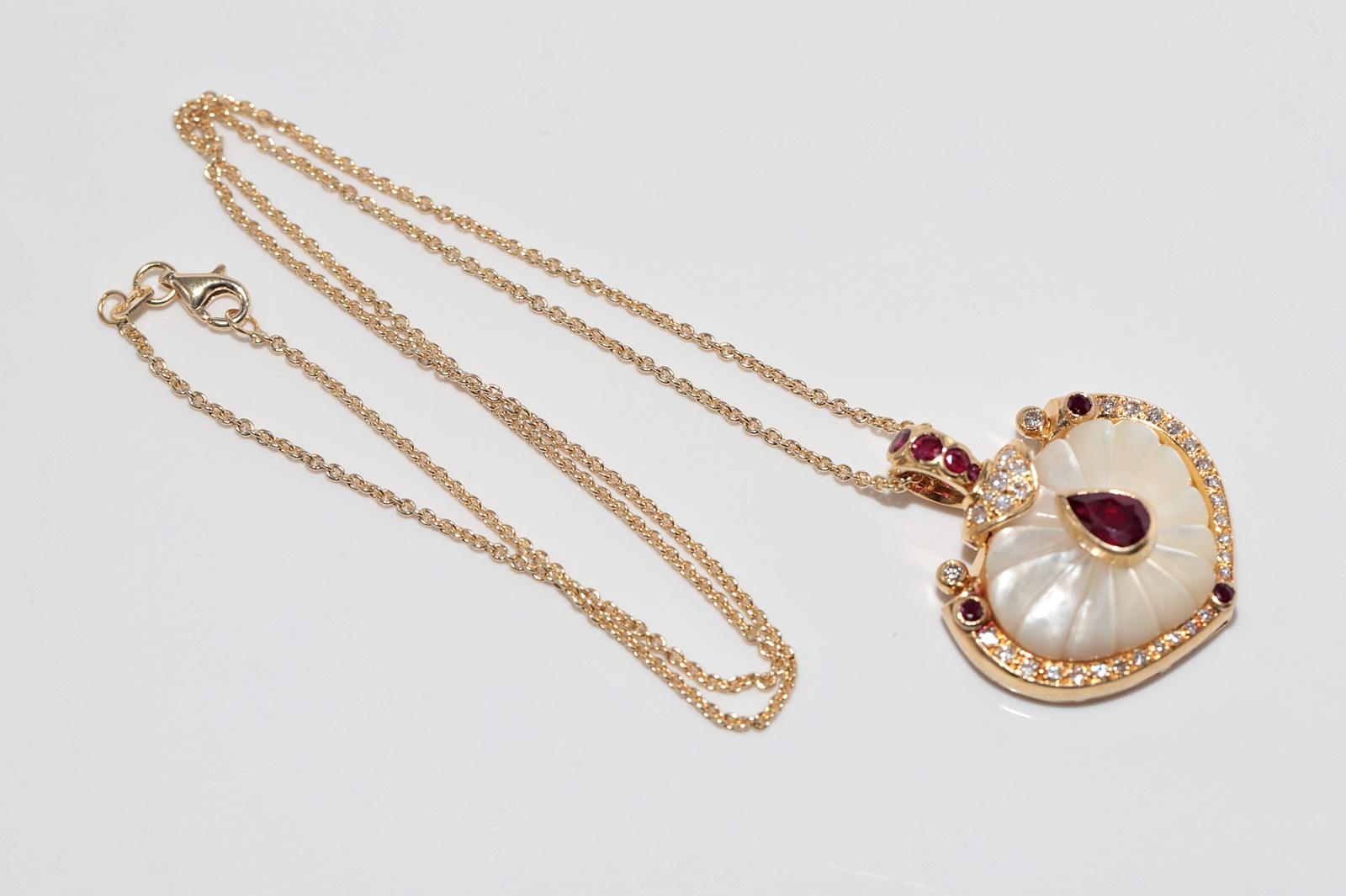 Collana con diamanti naturali, rubini e perle in oro 18k CIRCA 1980 in vendita 13