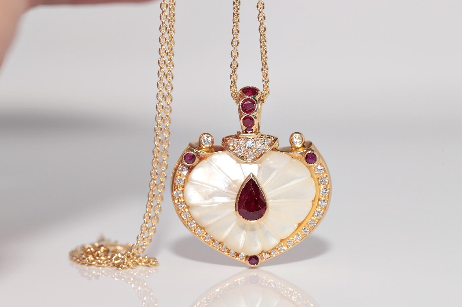 Donna Collana con diamanti naturali, rubini e perle in oro 18k CIRCA 1980 in vendita