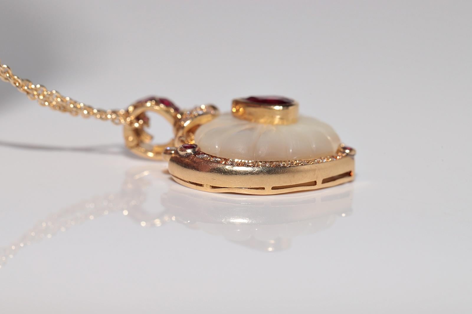 Collana con diamanti naturali, rubini e perle in oro 18k CIRCA 1980 in vendita 3