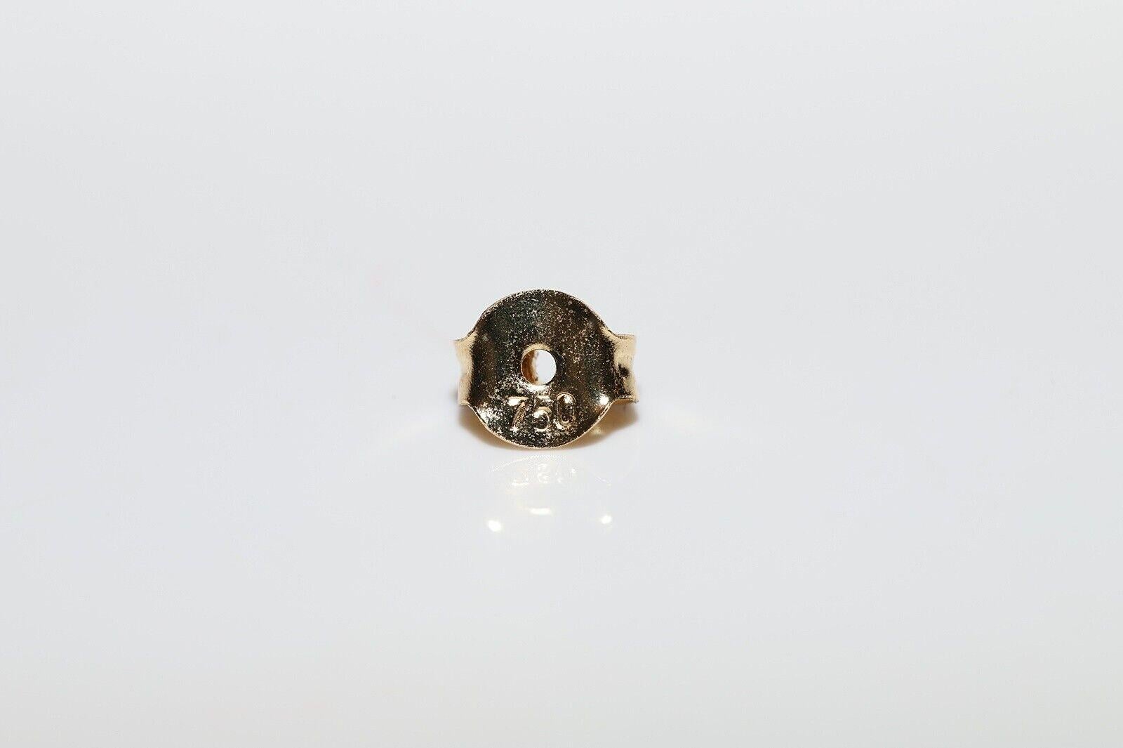 Vintage Circa 1980er Jahre 18k Gold Natürlicher Diamant und Rubin Dekorierter Ohrring im Angebot 4