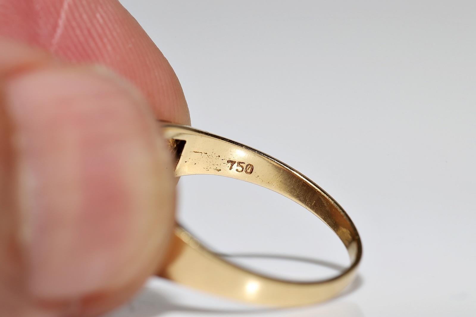 Deko-Ring aus 18 Karat Gold mit natürlichem Diamant und Rubin, Vintage, ca. 1980er Jahre  im Angebot 6