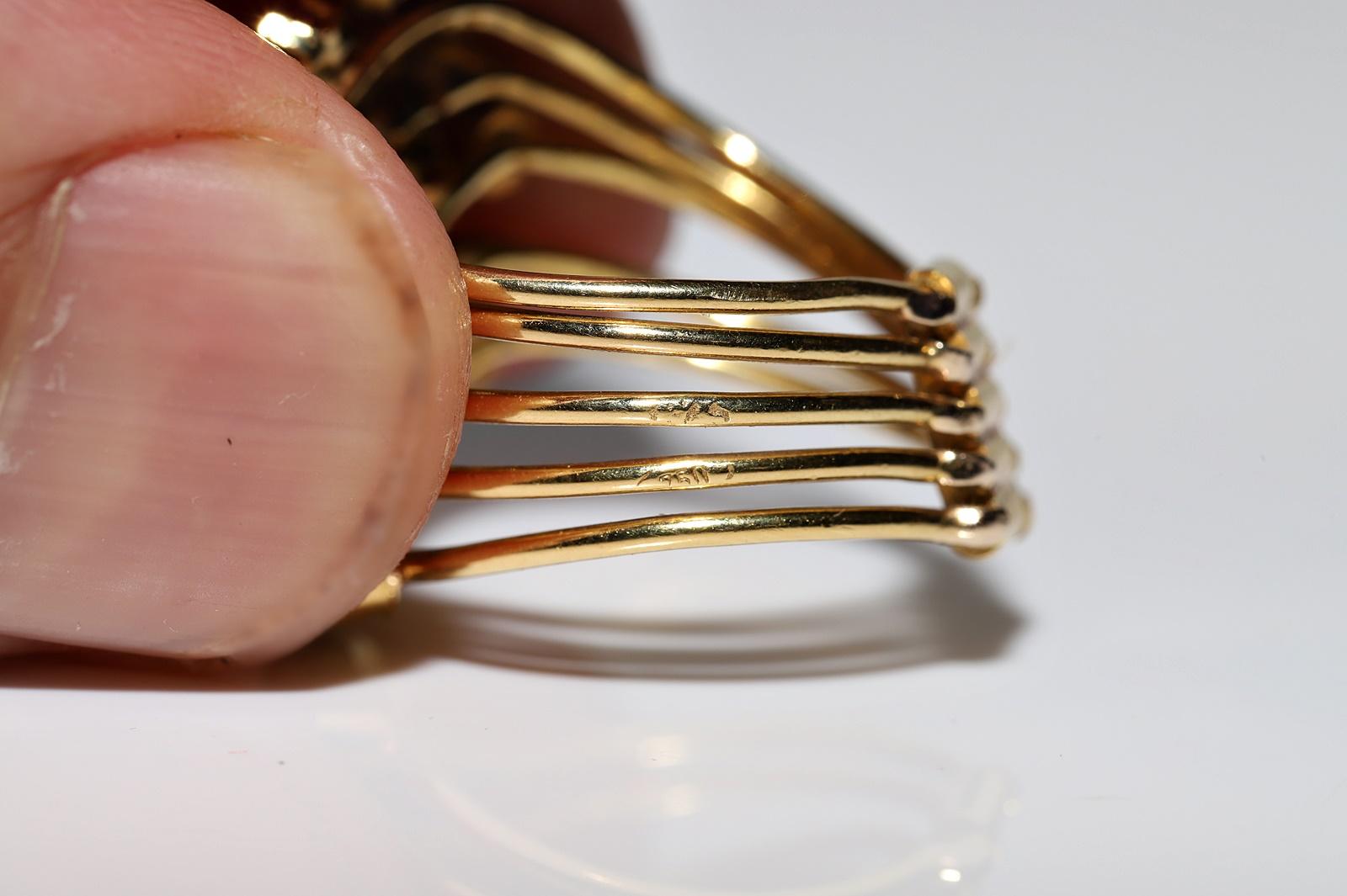 Deko-Ring aus 18 Karat Gold mit natürlichem Diamant und Rubin, Vintage, ca. 1980er Jahre im Angebot 8