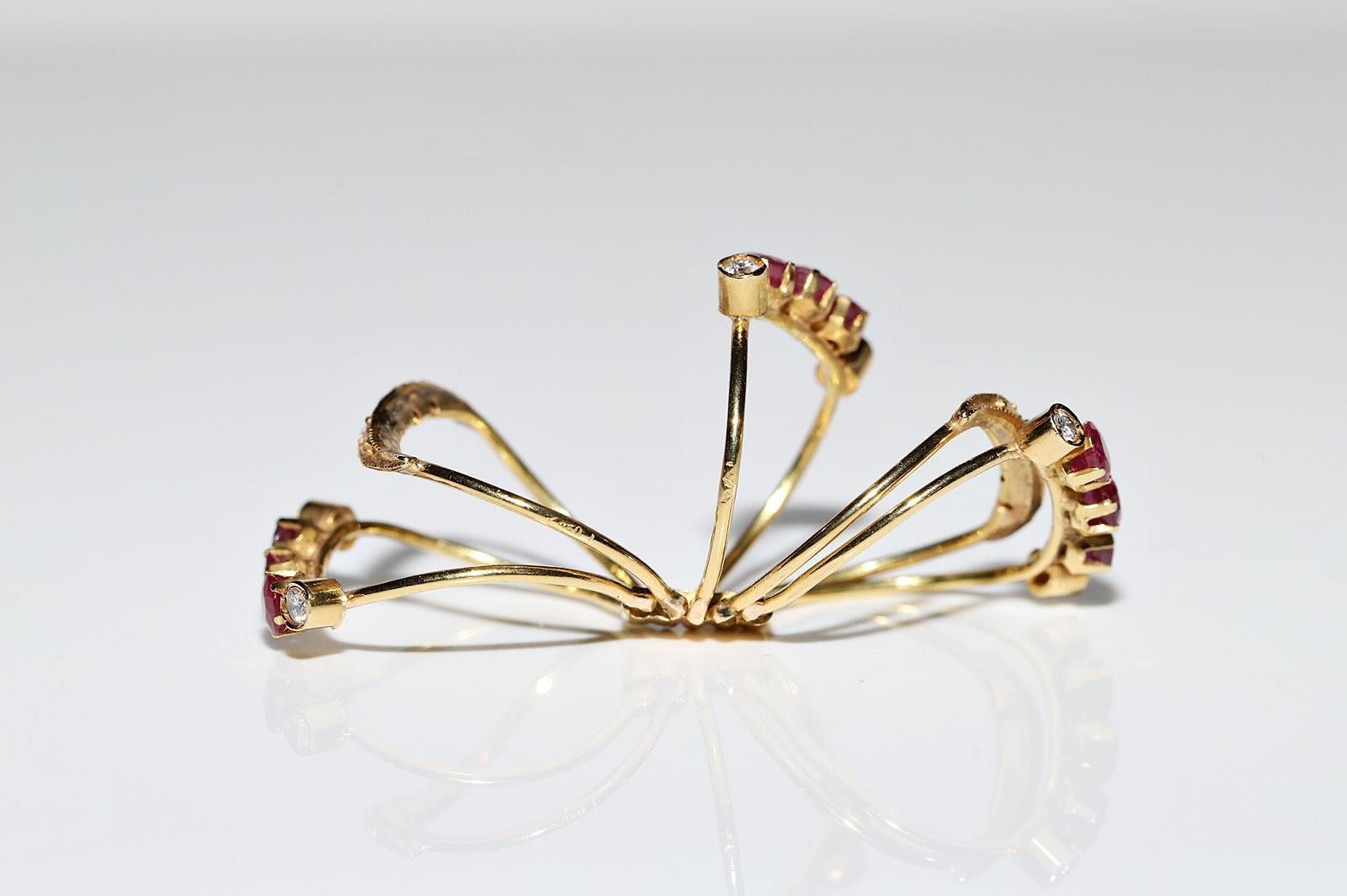 Deko-Ring aus 18 Karat Gold mit natürlichem Diamant und Rubin, Vintage, ca. 1980er Jahre im Angebot 11