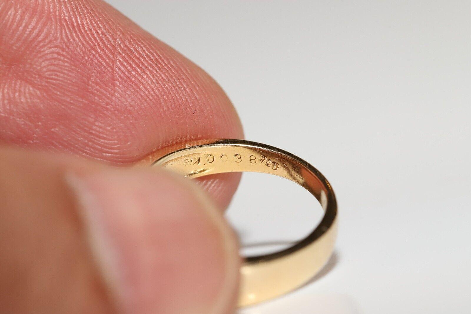 Deko-Ring aus 18 Karat Gold mit natürlichem Diamant und Rubin, Vintage, ca. 1980er Jahre Damen im Angebot
