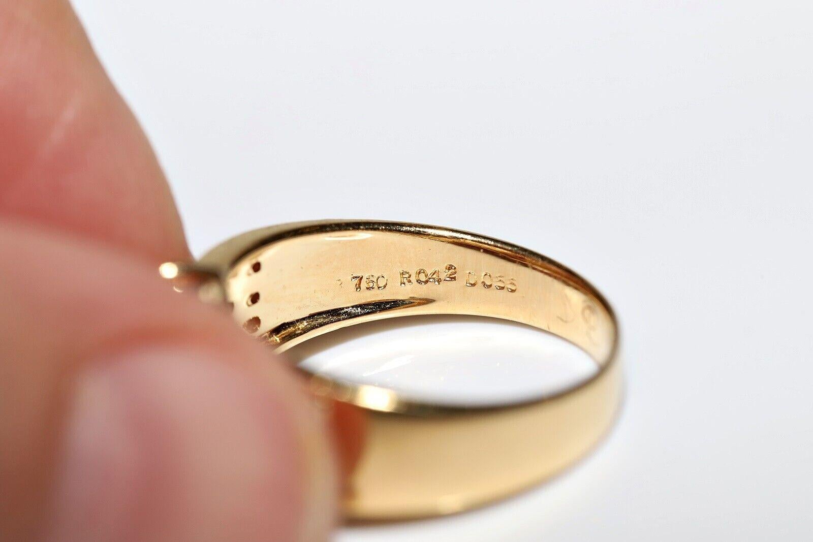 Deko-Ring aus 18 Karat Gold mit natürlichem Diamant und Rubin, Vintage, ca. 1980er Jahre im Angebot 3