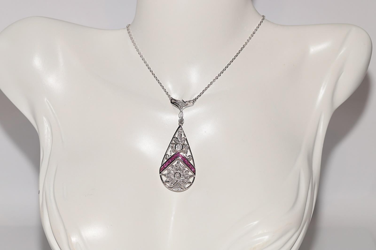 Rétro Collana con diamante naturale e rubino in oro 18 carati CIRCA 1980 in vendita