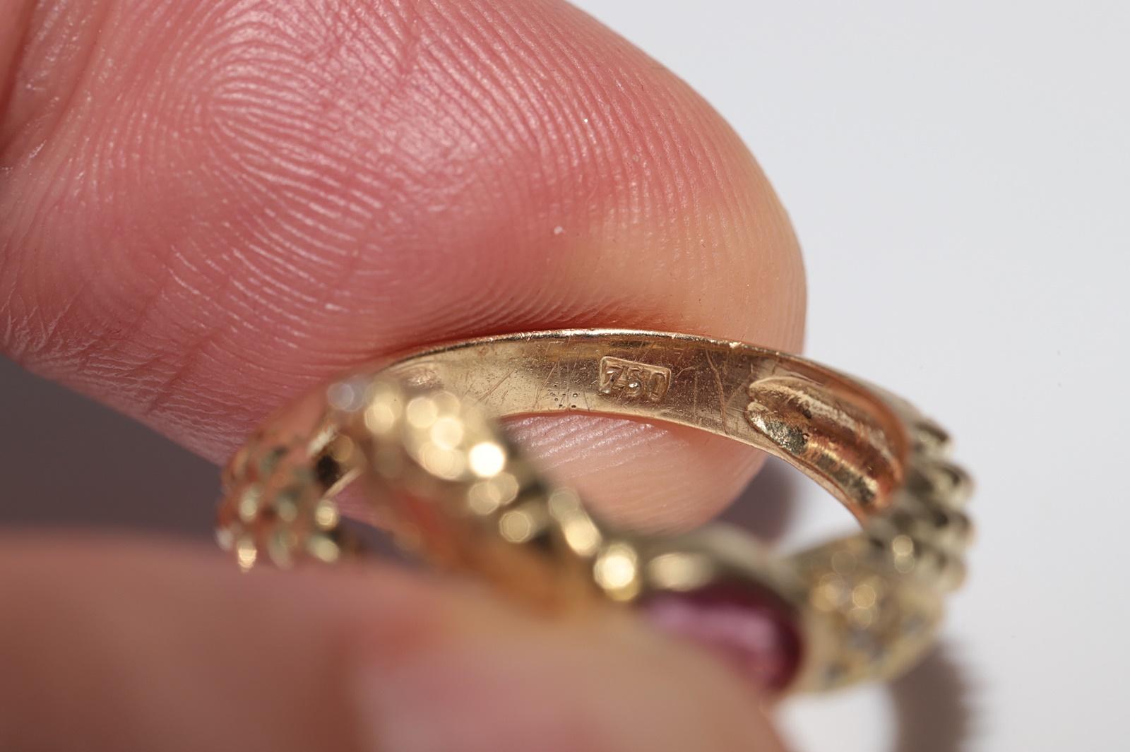 Anello a serpente in oro 18k con diamanti naturali, zaffiri e rubini, vintage CIRCA gli anni '80 in vendita 6
