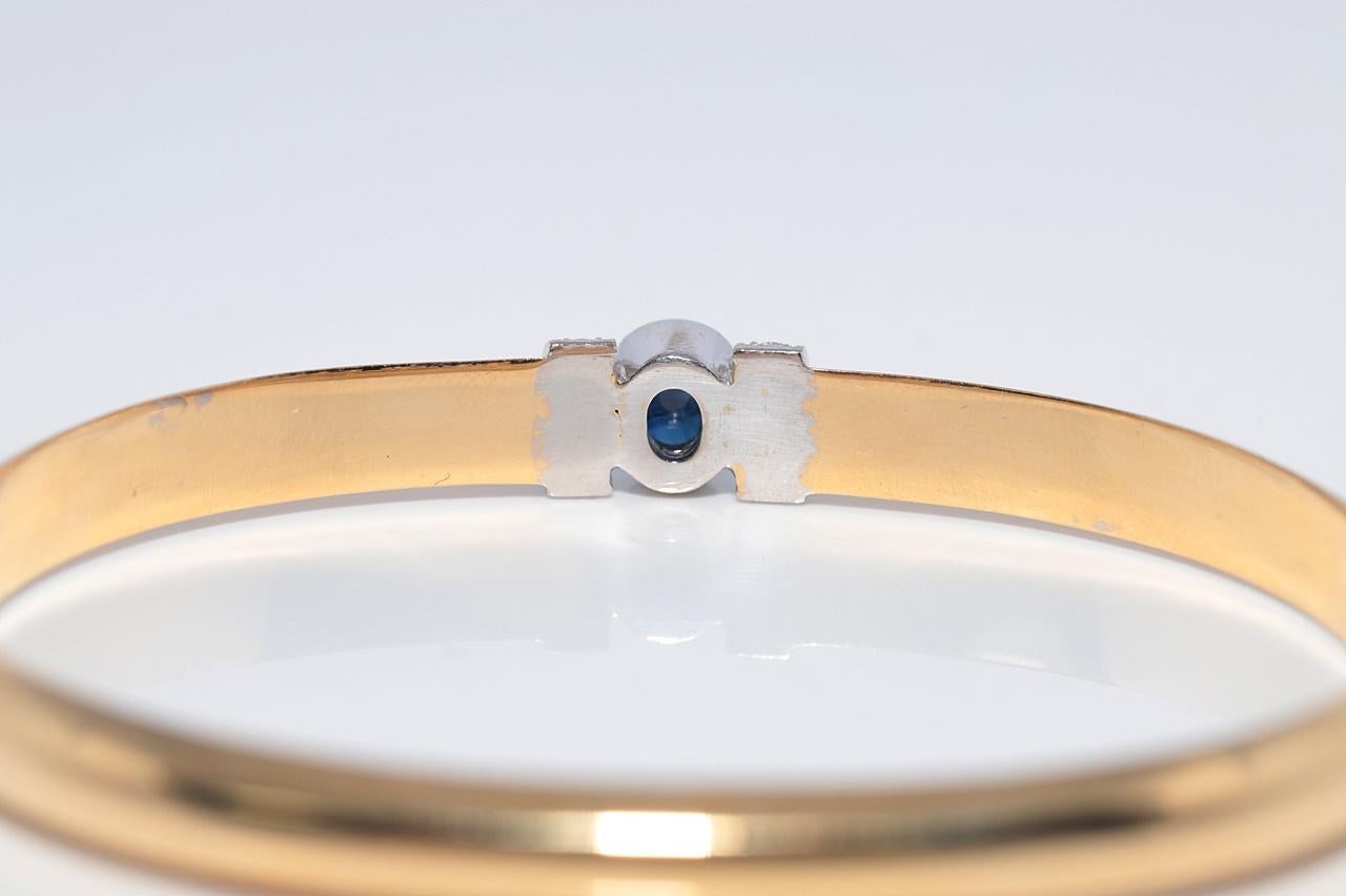 Vintage CIRCA 1980er Jahre 18k Gold natürlichen Diamanten und Saphir-Armreif im Angebot 4