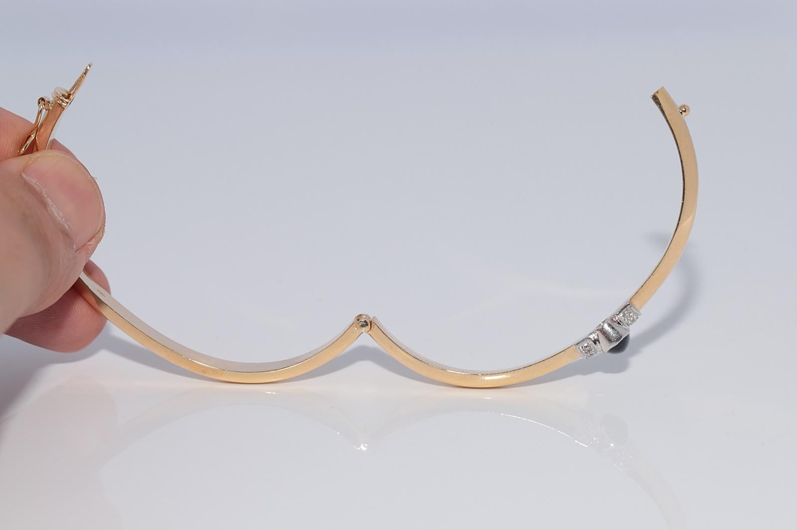 Vintage CIRCA 1980er Jahre 18k Gold natürlichen Diamanten und Saphir-Armreif im Angebot 9