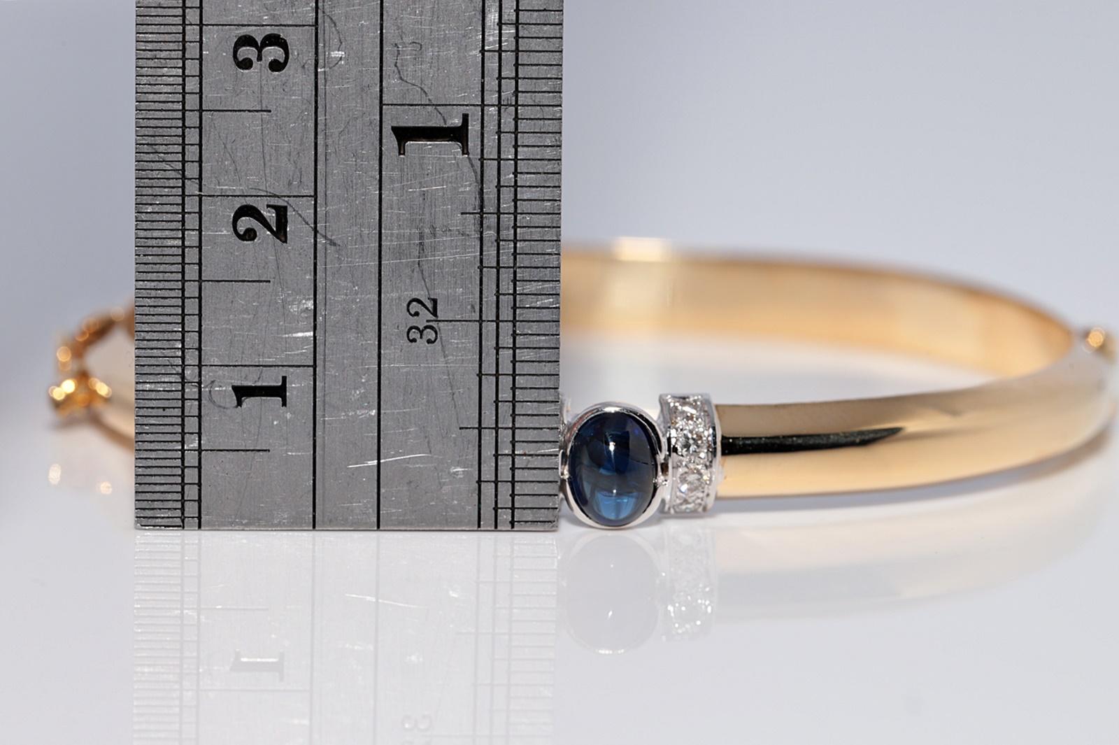 Vintage CIRCA 1980er Jahre 18k Gold natürlichen Diamanten und Saphir-Armreif Damen im Angebot