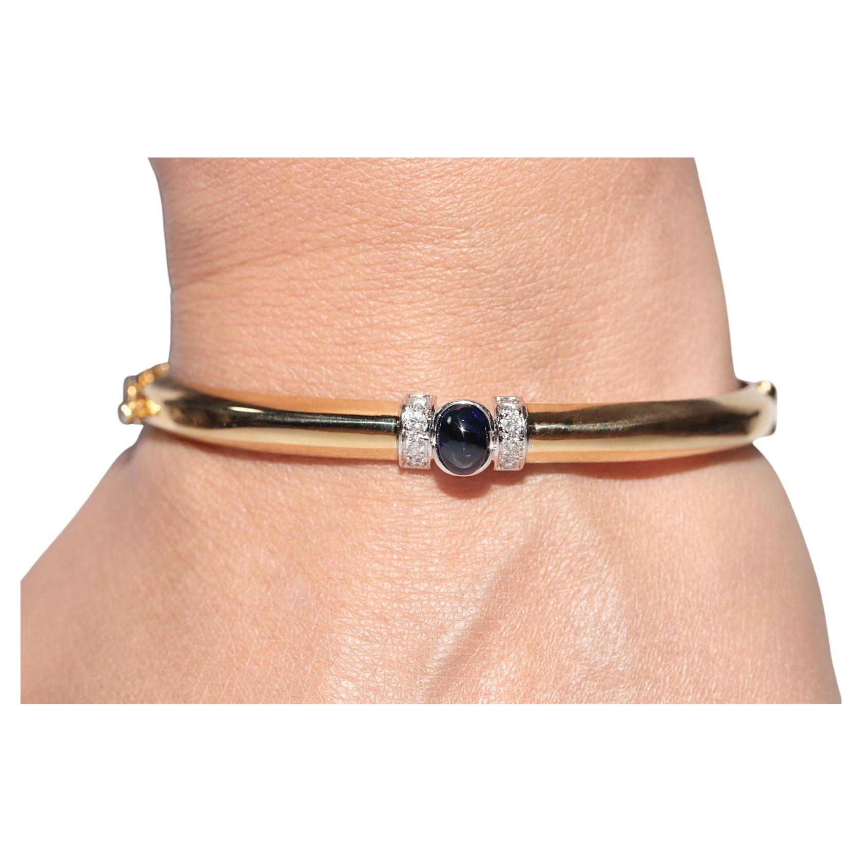 Bracciale Vintage CIRCA 1980 in oro 18k con diamanti naturali e zaffiri