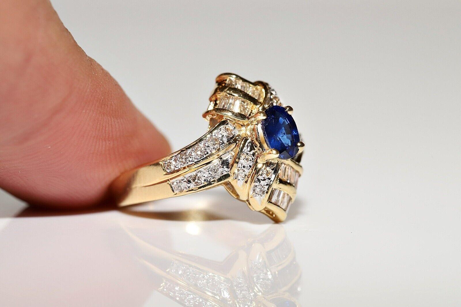 In sehr gutem Zustand.
Das Gesamtgewicht beträgt 6.1 Gramm.
Insgesamt ist Diamant 0,45 Karat.
Der Diamant hat die Farbe H und die Reinheit vvs-vs-s1.
Insgesamt ist Saphir 0,65 Karat.
Ringgröße ist US 6 (Wir bieten kostenlose Größenänderung)
Wir