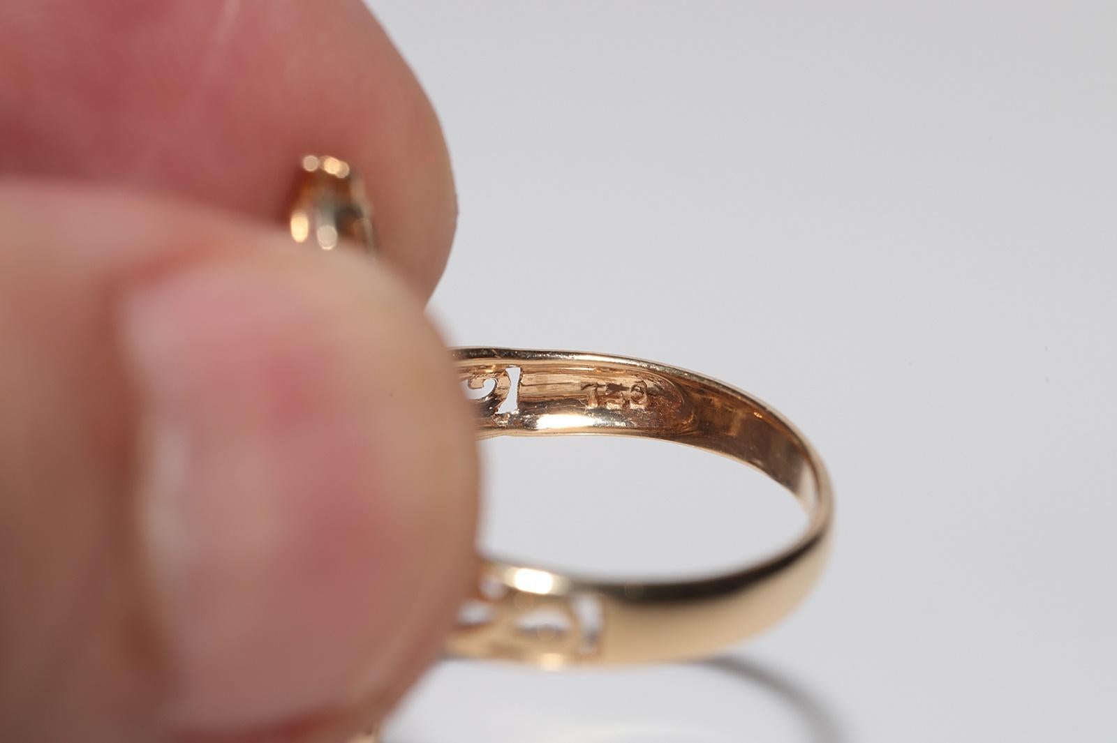 Anello con diamanti naturali e zaffiri in oro 18 carati CIRCA 1980 in vendita 4