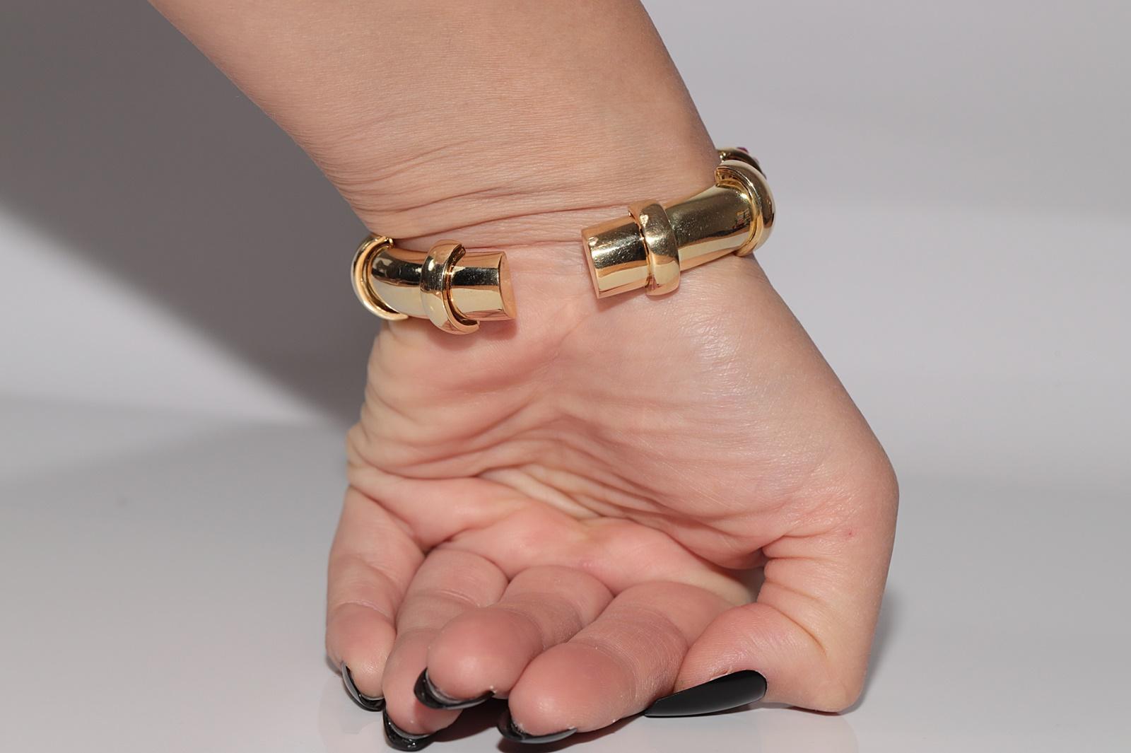 Bracciale Vintage CIRCA 1980 in oro 18k con diamanti naturali e zaffiri e rubino in vendita 1