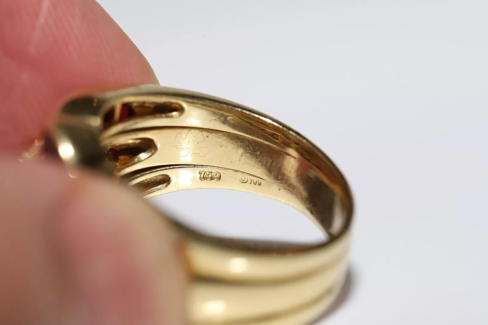 Anello forte decorato in oro 18k con diamante naturale e rubino, CIRCA GLI ANNI 80 in vendita 7