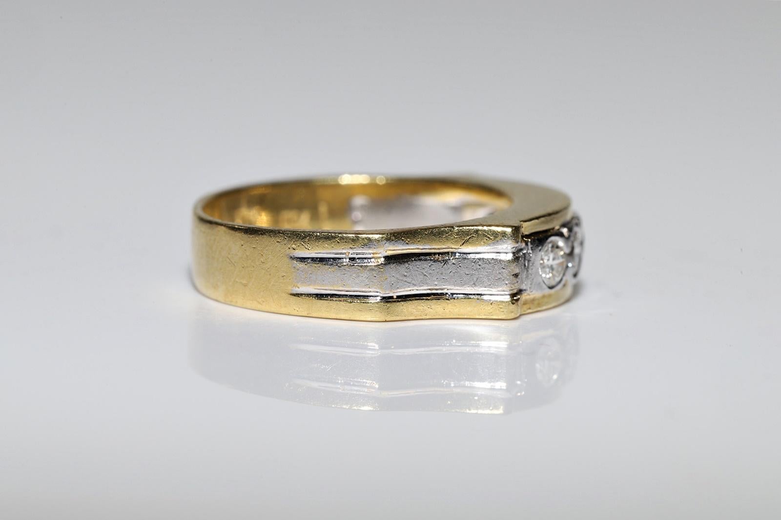 Verlobungsring aus 18 Karat Gold mit natürlichem Diamant-Dekor, Vintage, ca. 1980er Jahre im Angebot 5