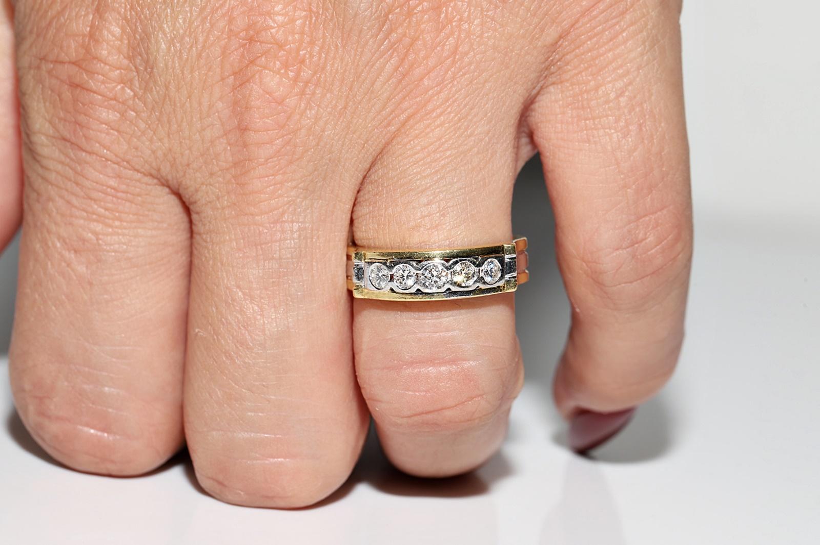Verlobungsring aus 18 Karat Gold mit natürlichem Diamant-Dekor, Vintage, ca. 1980er Jahre im Zustand „Gut“ im Angebot in Fatih/İstanbul, 34