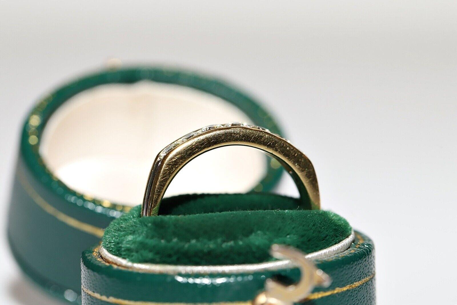 Anello a fascia decorato con diamanti naturali in oro 18 carati, CIRCA GLI ANNI 80 in vendita 4