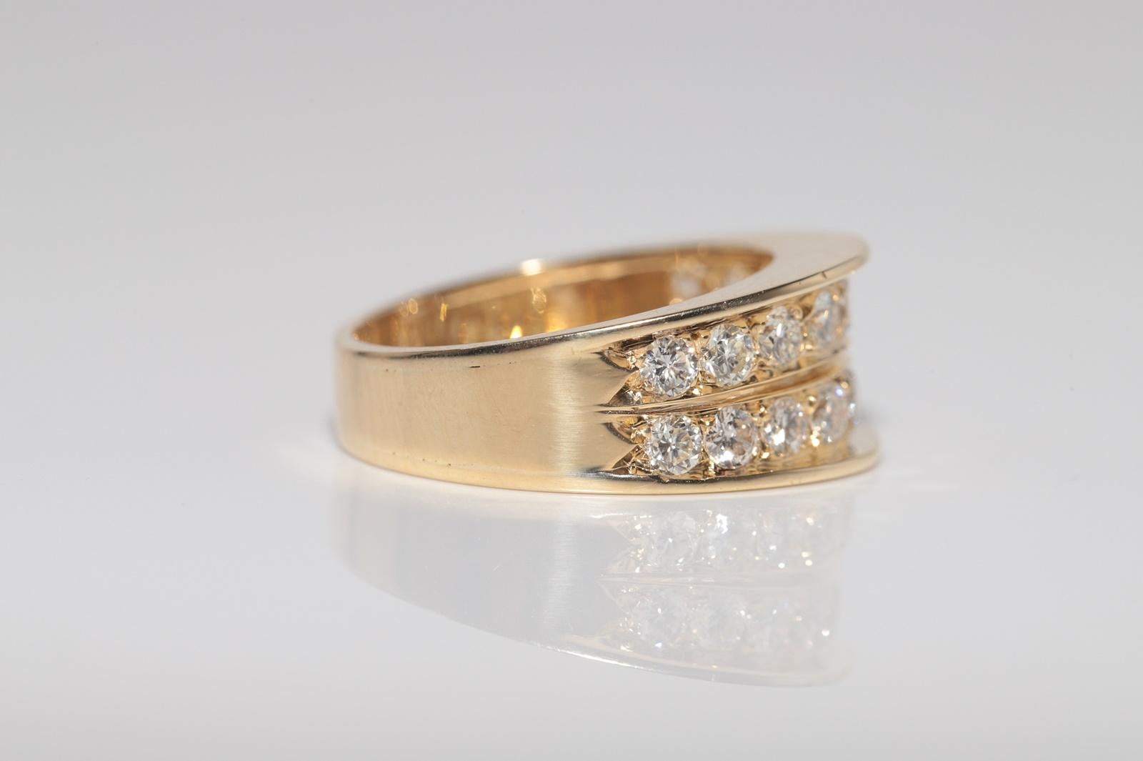 Anello a fascia decorato con diamanti naturali in oro 18 carati, CIRCA GLI ANNI 80 in vendita 4