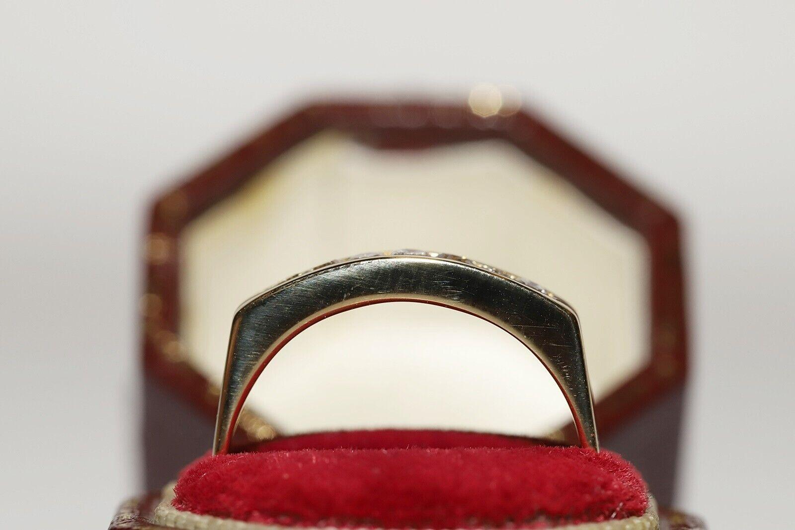 Anello a fascia decorato con diamanti naturali in oro 18 carati, CIRCA GLI ANNI 80 in vendita 4