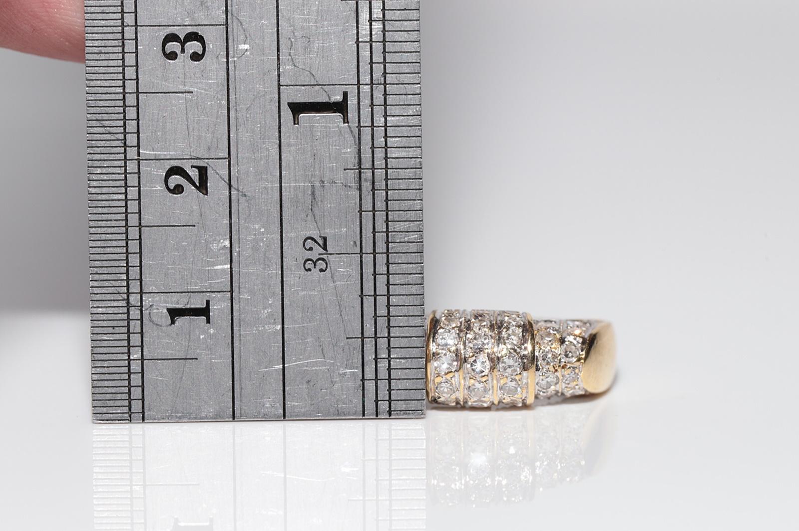 Anello a fascia decorato con diamanti naturali in oro 18 carati, CIRCA GLI ANNI 80 in vendita 4