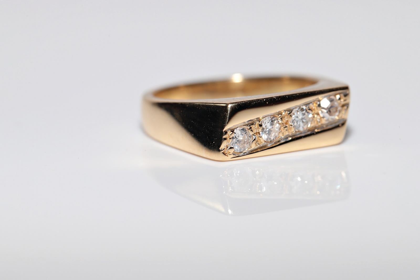 Anello a fascia decorato con diamanti naturali in oro 18 carati, CIRCA GLI ANNI 80 in vendita 5