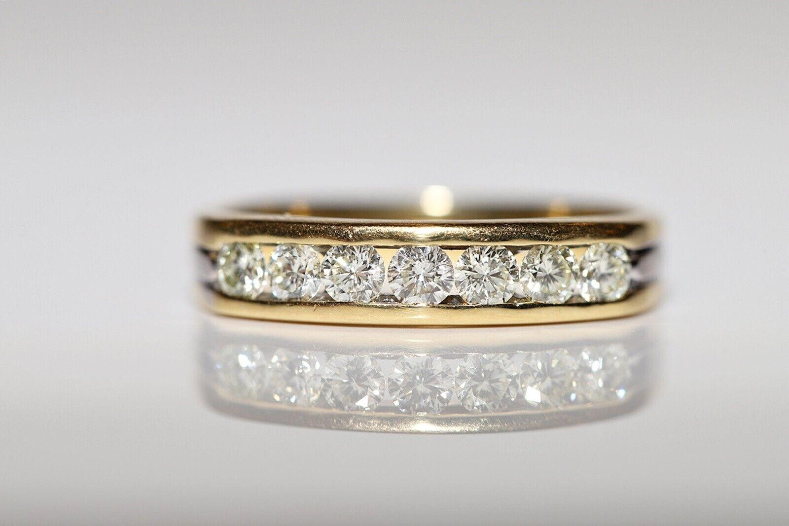 Anello a fascia decorato con diamanti naturali in oro 18 carati, CIRCA GLI ANNI 80 in vendita 5