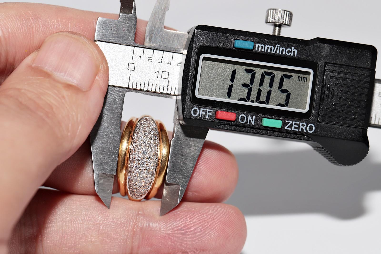 Anello a fascia decorato con diamanti naturali in oro 18 carati, CIRCA GLI ANNI 80 in vendita 5