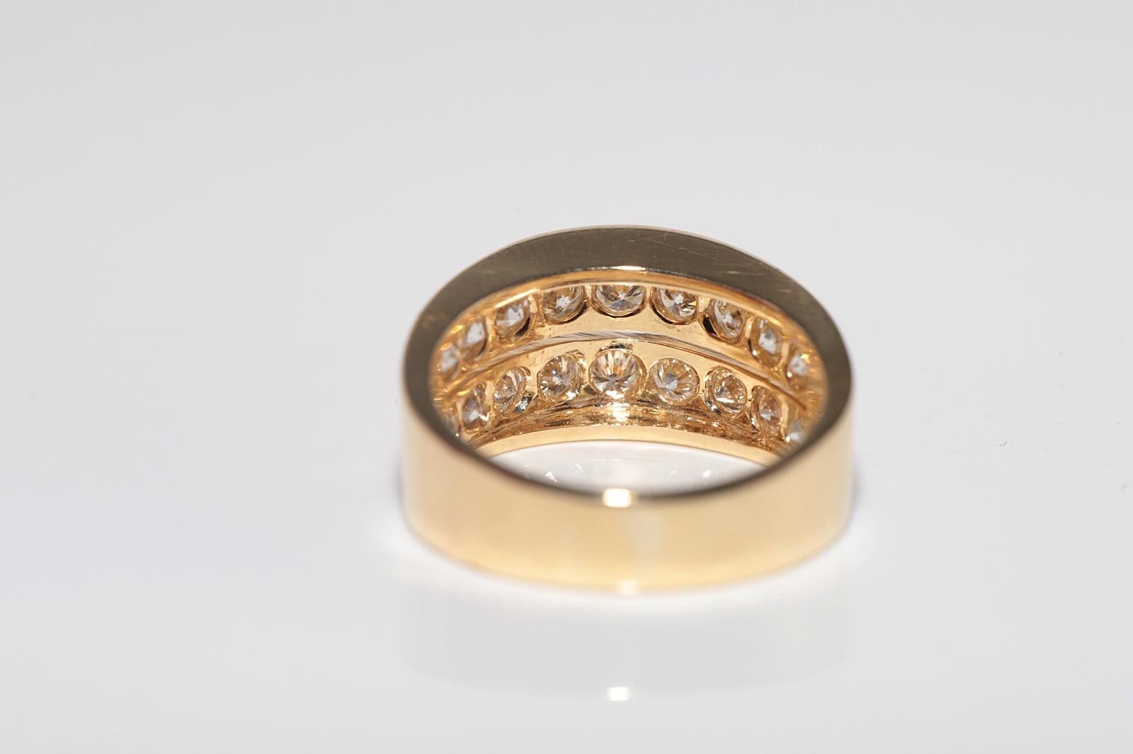 Anello a fascia decorato con diamanti naturali in oro 18 carati, CIRCA GLI ANNI 80 in vendita 6